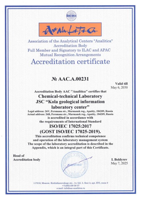 Аттестат "Аналитика" ХТЛ (ENG)